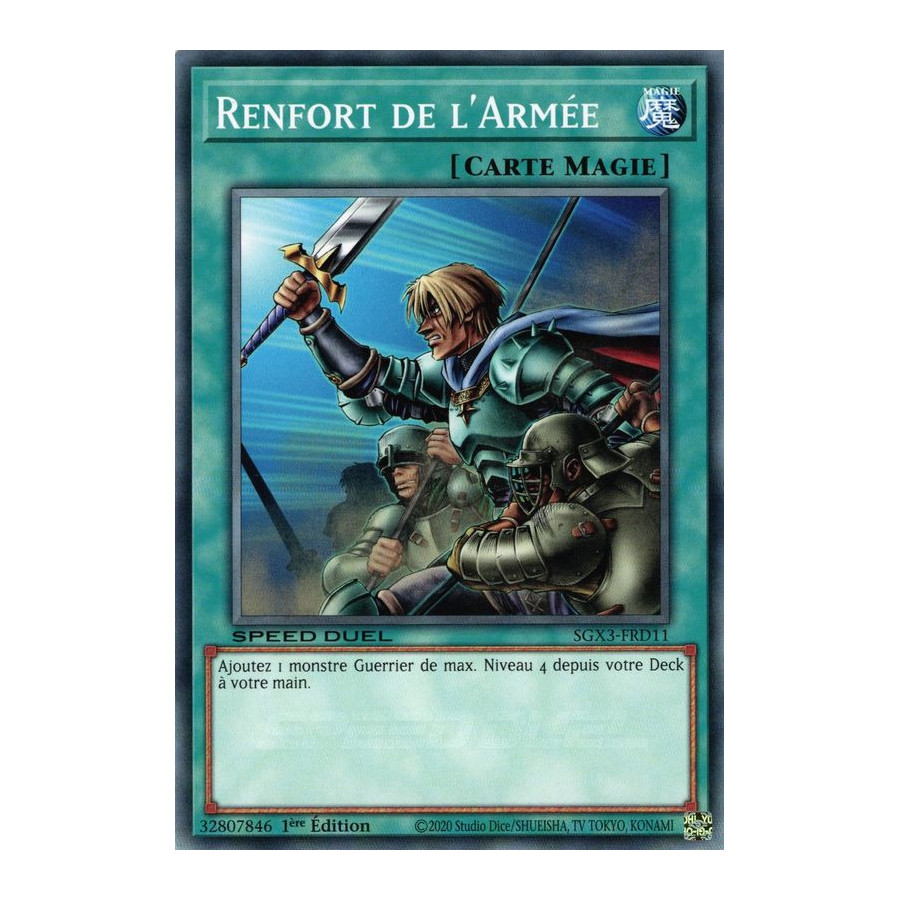 Yu-Gi-Oh TCG SGX3-FRD11 C Renfort de l'Armée Speed Duel GX : Les Duellistes des Ombres