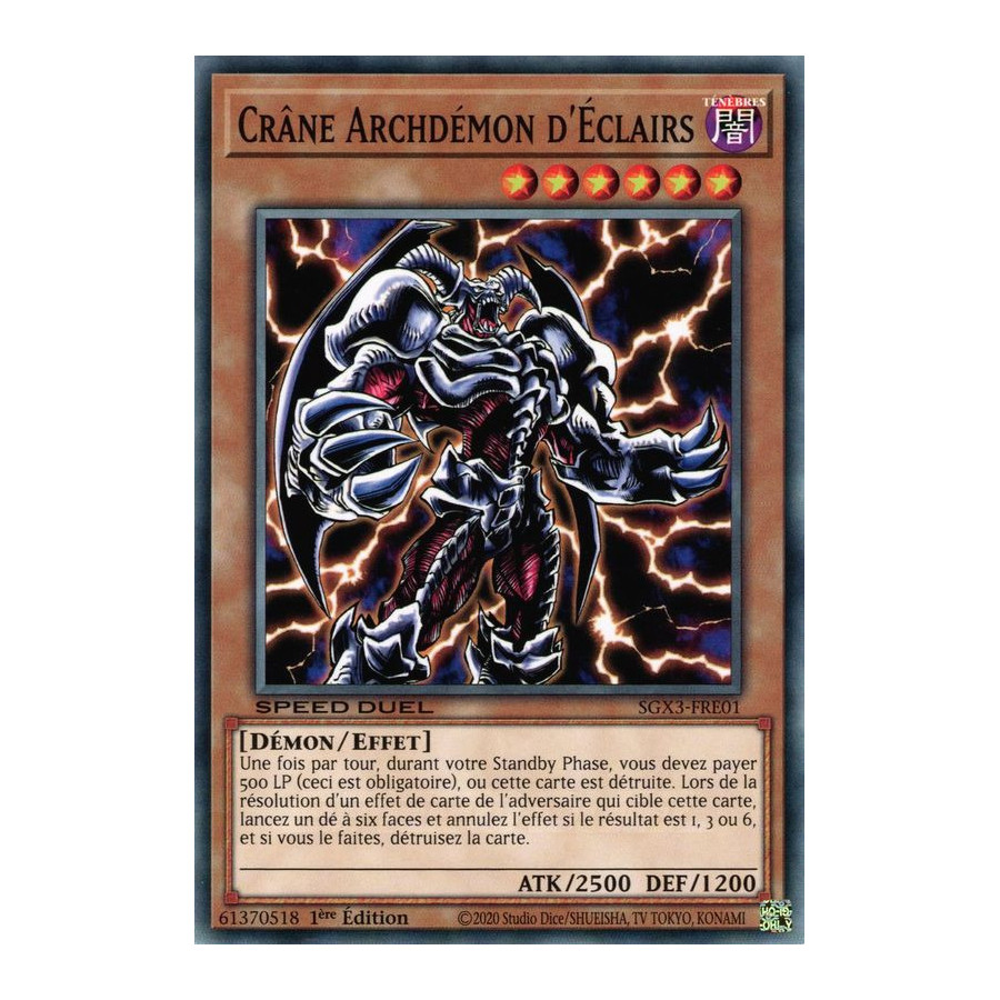 Yu-Gi-Oh TCG SGX3-FRE01 C Crâne Archdémon d'Éclairs Speed Duel GX : Les Duellistes des Ombres