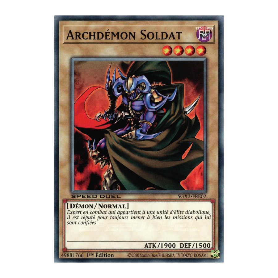 Yu-Gi-Oh TCG SGX3-FRE02 C Archdémon Soldat Speed Duel GX : Les Duellistes des Ombres