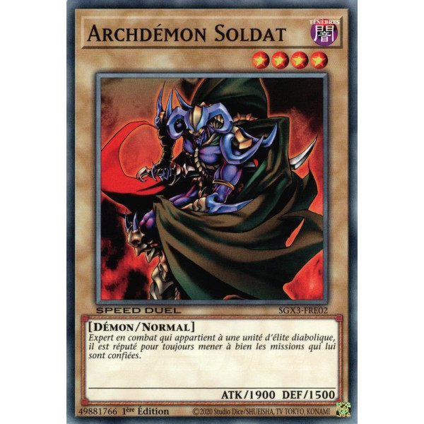Yu-Gi-Oh TCG SGX3-FRE02 C Archdémon Soldat Speed Duel GX : Les Duellistes des Ombres