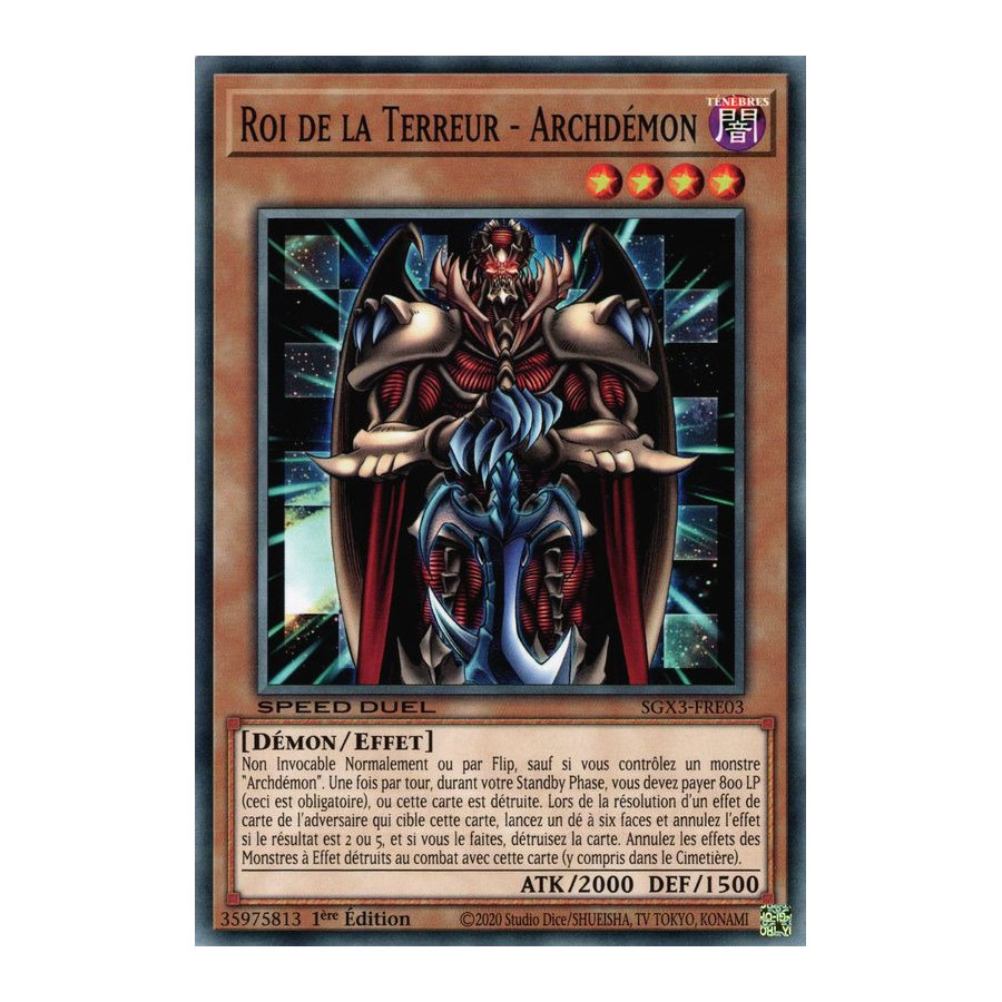 Yu-Gi-Oh TCG SGX3-FRE03 C Roi de la Terreur - Archdémon Speed Duel GX : Les Duellistes des Ombres