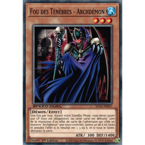 Yu-Gi-Oh TCG SGX3-FRE07 C Fou des Ténèbres - Archdémon Speed Duel GX : Les Duellistes des Ombres