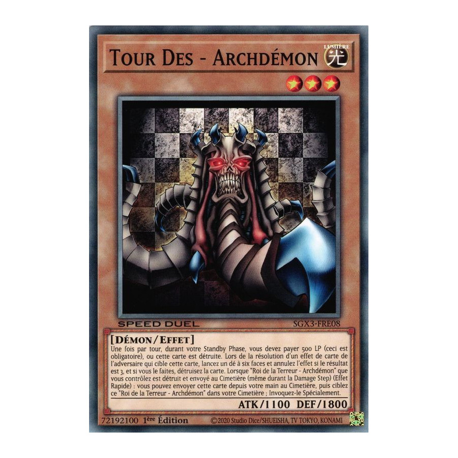 Yu-Gi-Oh TCG SGX3-FRE08 C Tour Des - Archdémon Speed Duel GX : Les Duellistes des Ombres