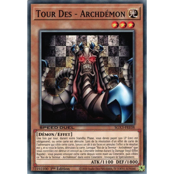 Yu-Gi-Oh TCG SGX3-FRE08 C Tour Des - Archdémon Speed Duel GX : Les Duellistes des Ombres