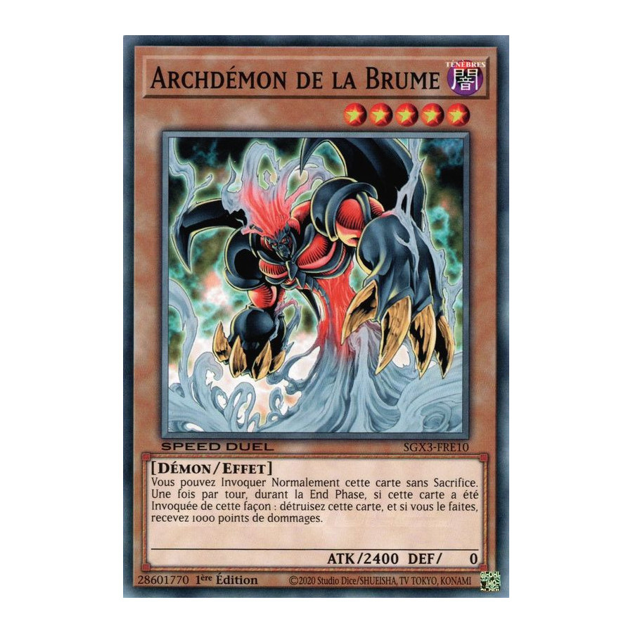 Yu-Gi-Oh TCG SGX3-FRE10 C Archdémon de la Brume Speed Duel GX : Les Duellistes des Ombres