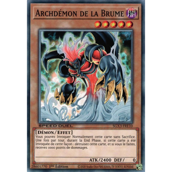 Yu-Gi-Oh TCG SGX3-FRE10 C Archdémon de la Brume Speed Duel GX : Les Duellistes des Ombres