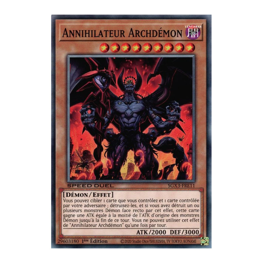 Yu-Gi-Oh TCG SGX3-FRE11 C Annihilateur Archdémon Speed Duel GX : Les Duellistes des Ombres