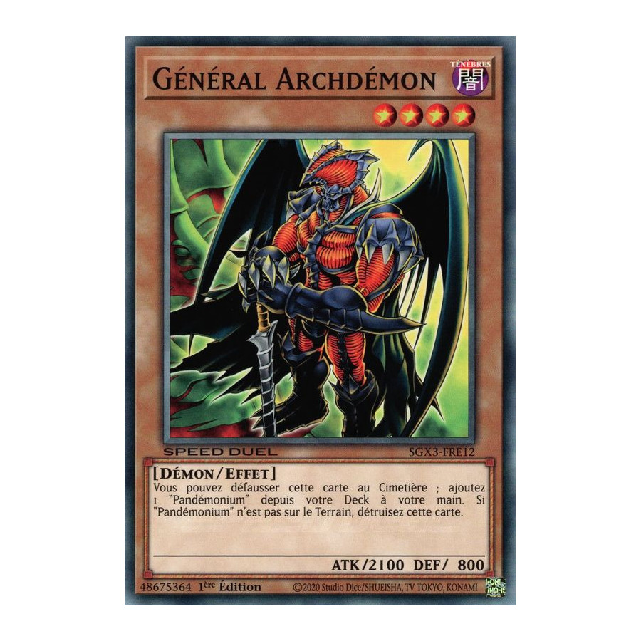 Yu-Gi-Oh TCG SGX3-FRE12 C Général Archdémon Speed Duel GX : Les Duellistes des Ombres