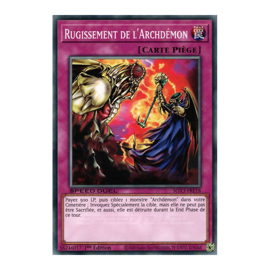 Yu-Gi-Oh TCG SGX3-FRE18 C Rugissement de l'Archdémon Speed Duel GX : Les Duellistes des Ombres