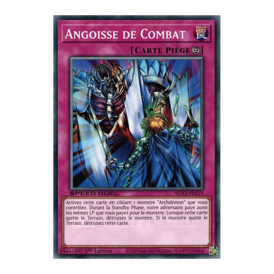 Yu-Gi-Oh TCG SGX3-FRE19 C Angoisse de Combat Speed Duel GX : Les Duellistes des Ombres