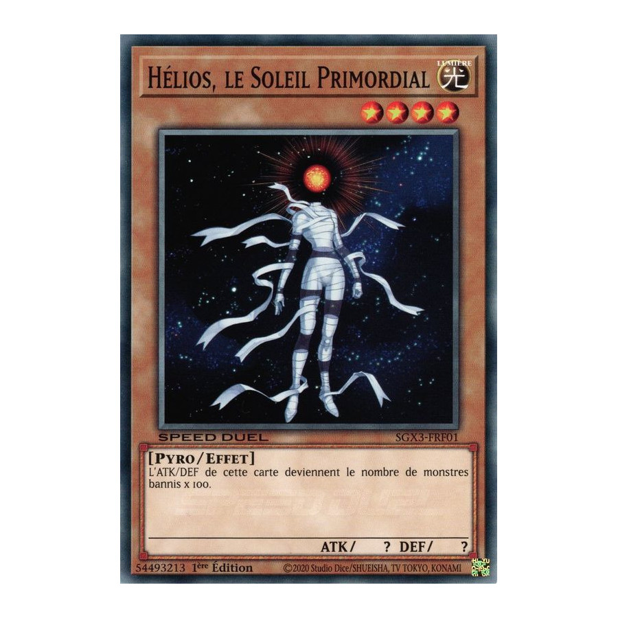 Yu-Gi-Oh TCG SGX3-FRF01 C Hélios, le Soleil Primordial Speed Duel GX : Les Duellistes des Ombres
