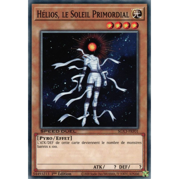 Yu-Gi-Oh TCG SGX3-FRF01 C Hélios, le Soleil Primordial Speed Duel GX : Les Duellistes des Ombres