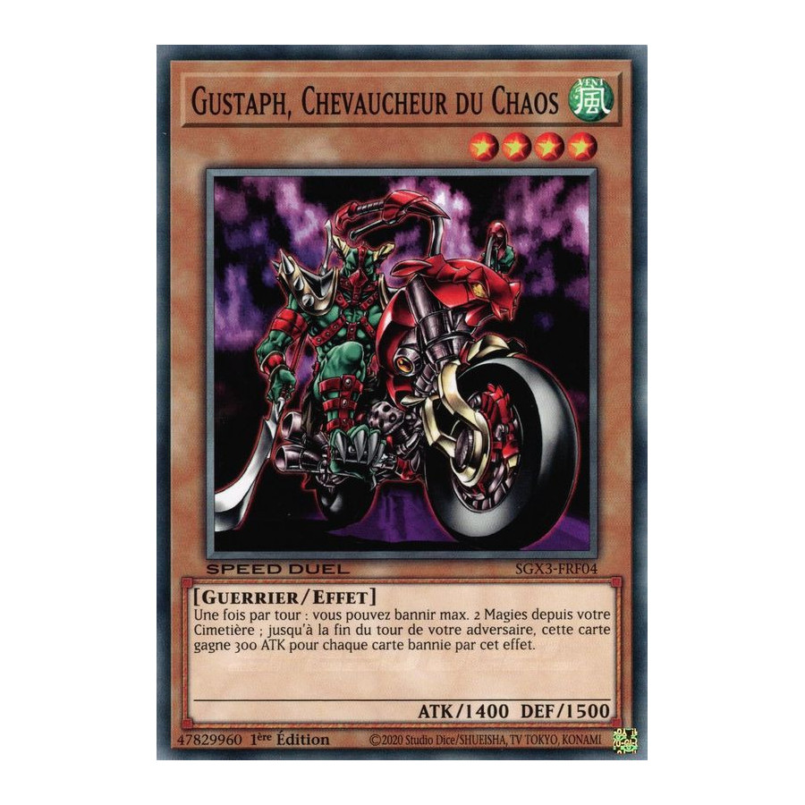 Yu-Gi-Oh TCG SGX3-FRF04 C Gustaph, Chevaucheur du Chaos Speed Duel GX : Les Duellistes des Ombres