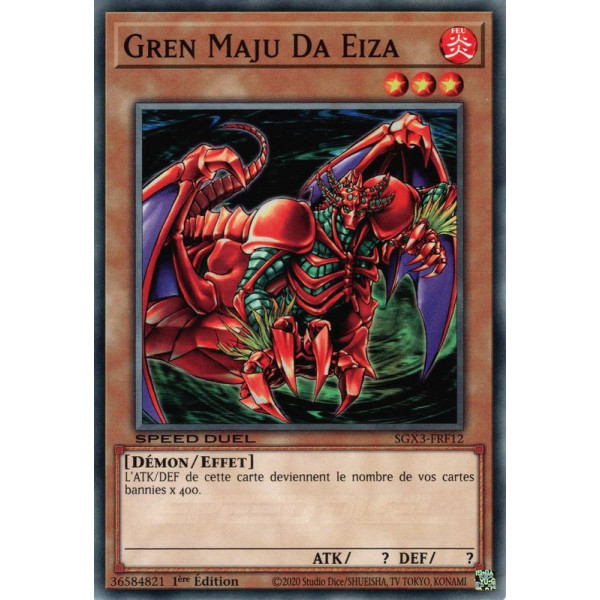 Yu-Gi-Oh TCG SGX3-FRF12 C Gren Maju Da Eiza Speed Duel GX : Les Duellistes des Ombres