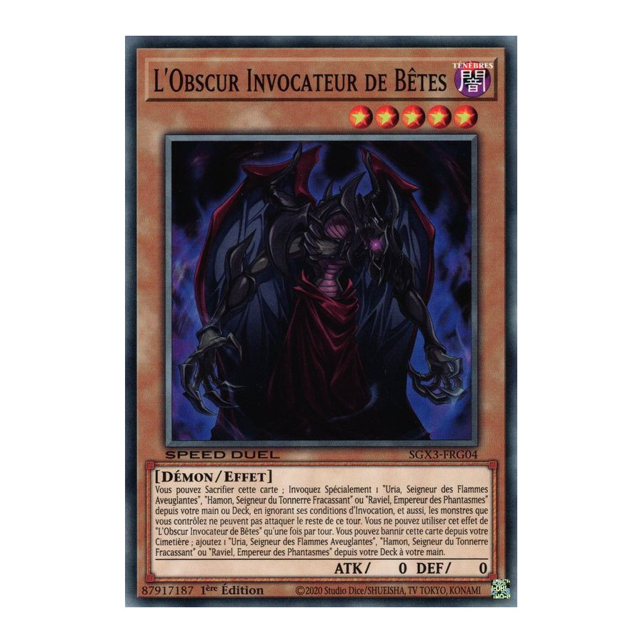 Yu-Gi-Oh TCG SGX3-FRG04 C L'Obscur Invocateur de Bêtes Speed Duel GX : Les Duellistes des Ombres