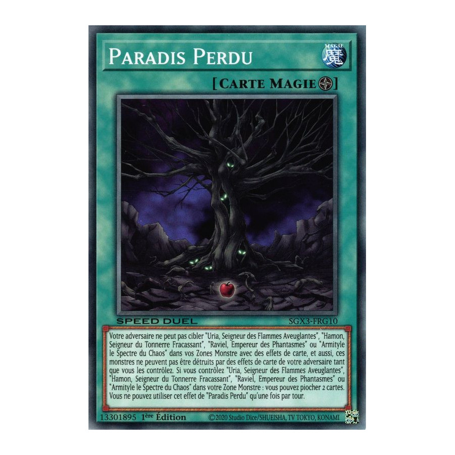 Yu-Gi-Oh TCG SGX3-FRG10 C Paradis Perdu Speed Duel GX : Les Duellistes des Ombres