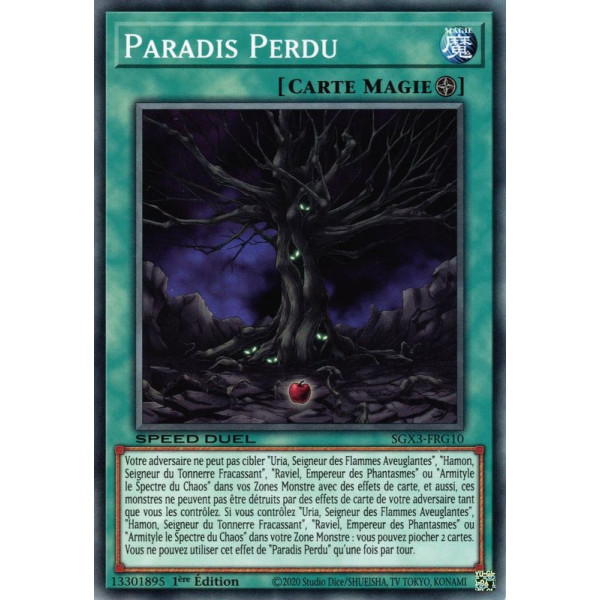 Yu-Gi-Oh TCG SGX3-FRG10 C Paradis Perdu Speed Duel GX : Les Duellistes des Ombres