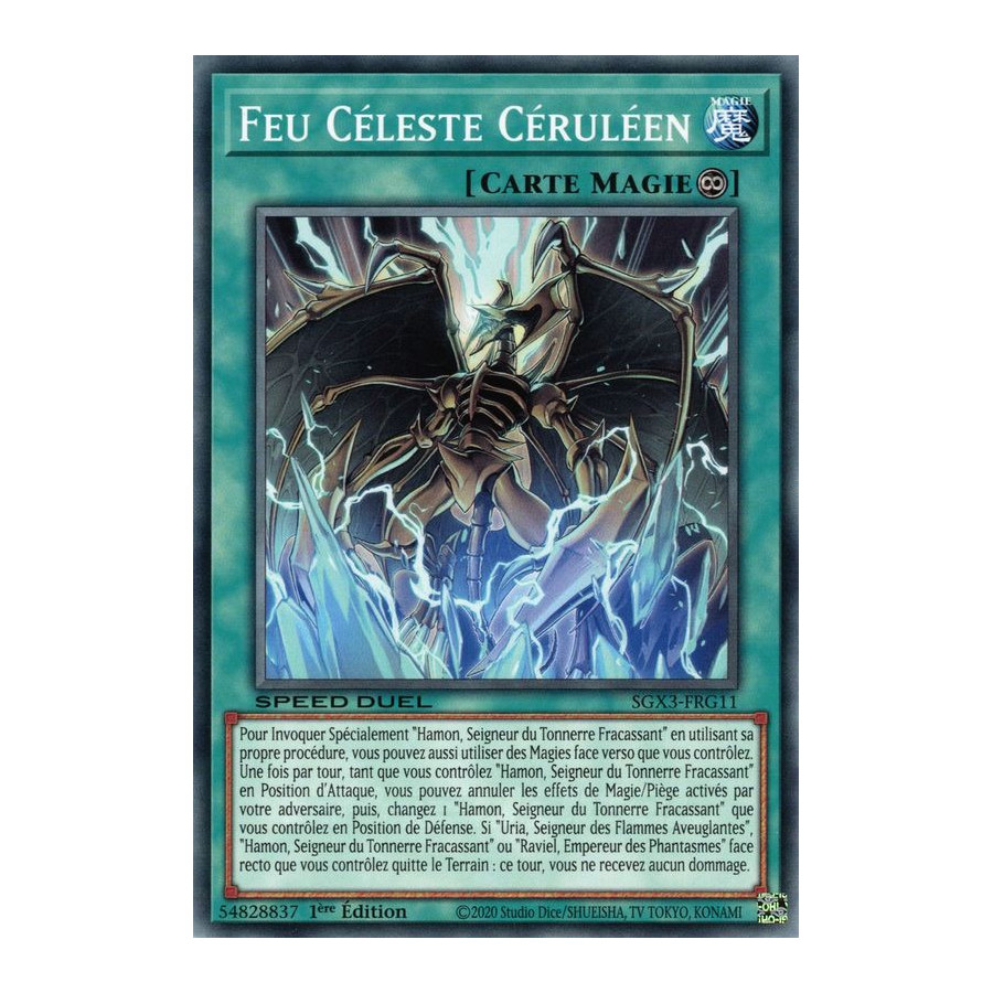 Yu-Gi-Oh TCG SGX3-FRG11 C Feu Céleste Céruléen Speed Duel GX : Les Duellistes des Ombres