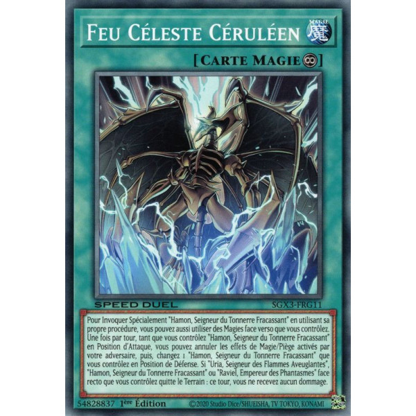 Yu-Gi-Oh TCG SGX3-FRG11 C Feu Céleste Céruléen Speed Duel GX : Les Duellistes des Ombres