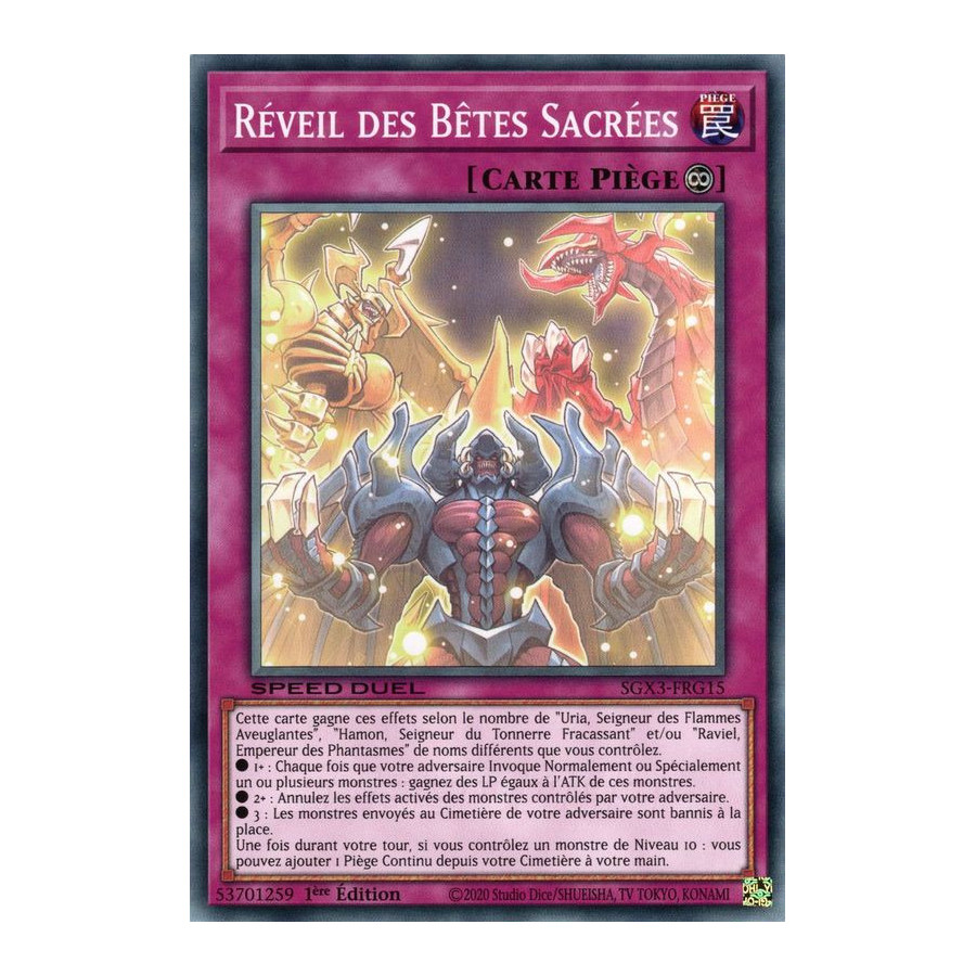 Yu-Gi-Oh TCG SGX3-FRG15 C Réveil des Bêtes Sacrées Speed Duel GX : Les Duellistes des Ombres