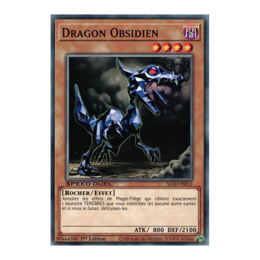 Yu-Gi-Oh TCG SGX3-FRI11 C Dragon Obsidien Speed Duel GX : Les Duellistes des Ombres