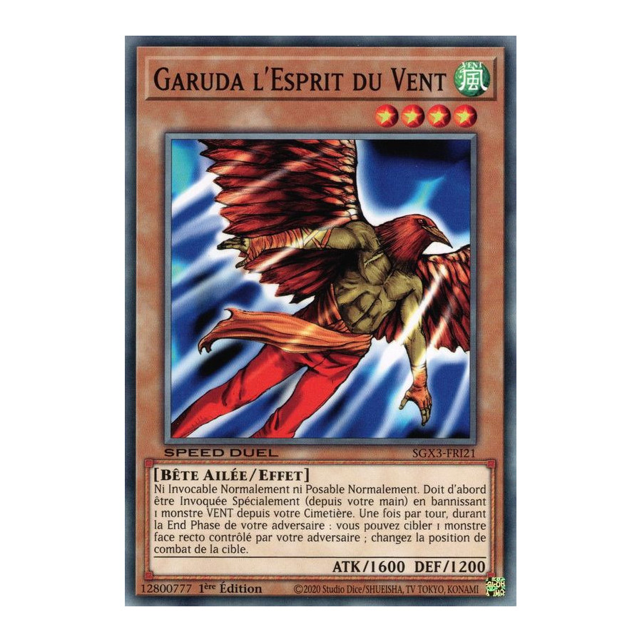 Yu-Gi-Oh TCG SGX3-FRI21 C Garuda l'Esprit du Vent Speed Duel GX : Les Duellistes des Ombres