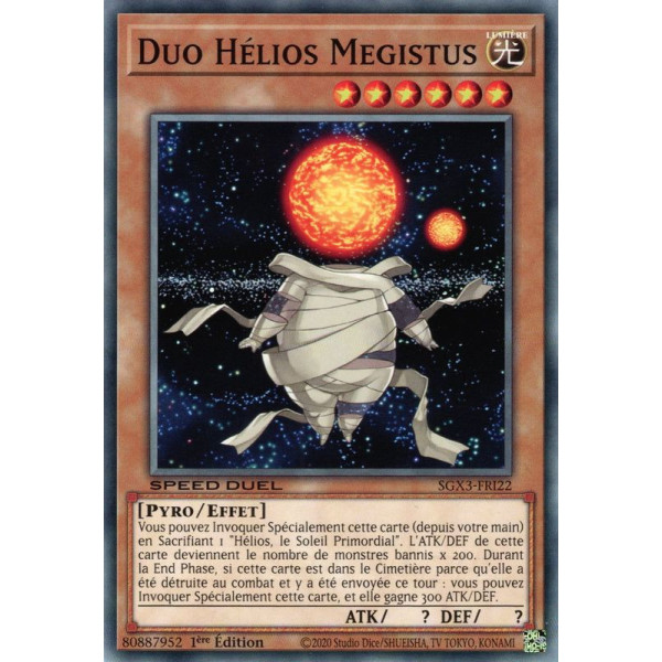 Yu-Gi-Oh TCG SGX3-FRI22 C Duo Hélios Megistus Speed Duel GX : Les Duellistes des Ombres