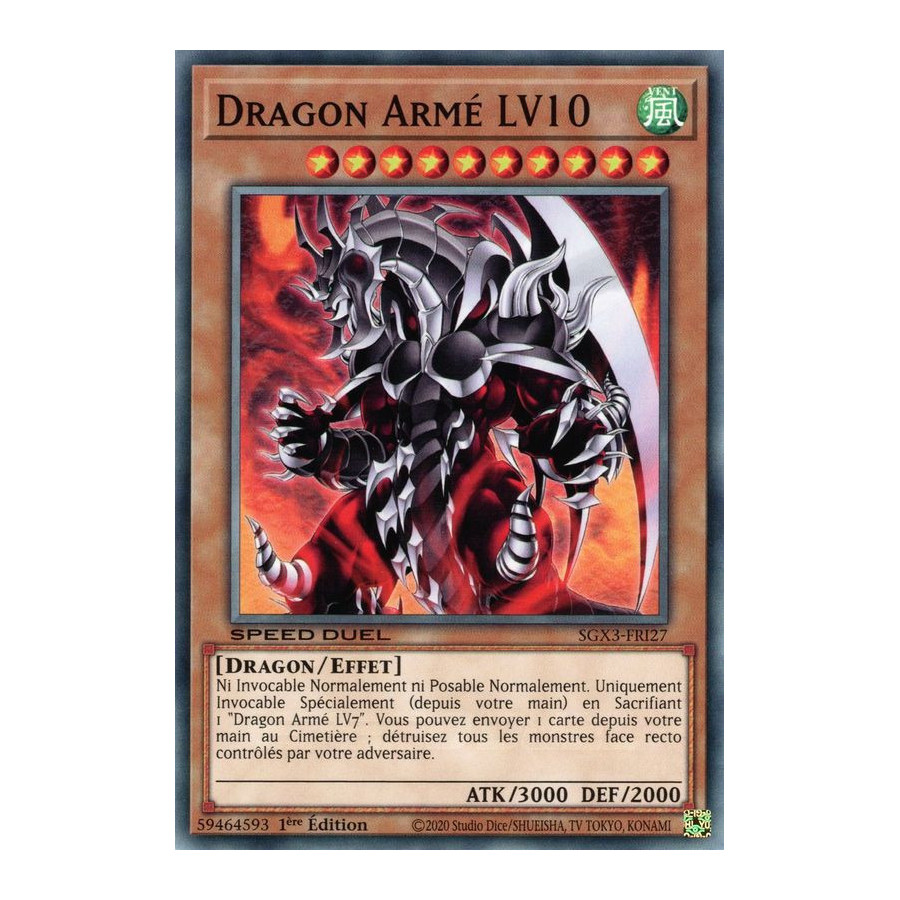 Yu-Gi-Oh TCG SGX3-FRI27 C Dragon Armé LV10 Speed Duel GX : Les Duellistes des Ombres