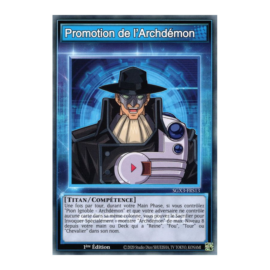 Yu-Gi-Oh TCG SGX3-FRS13 C Promotion de l'Archdémon Speed Duel GX : Les Duellistes des Ombres