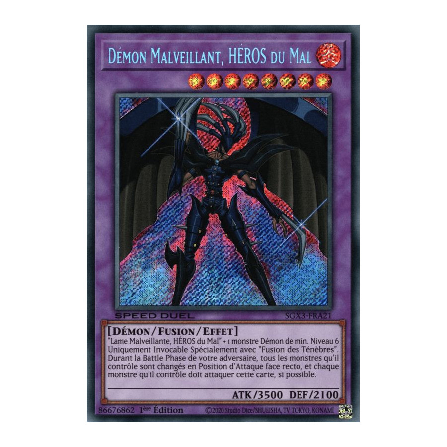 Yu-Gi-Oh TCG SGX3-FRA21 SE Démon Malveillant, HÉROS du Mal Speed Duel GX : Les Duellistes des Ombres