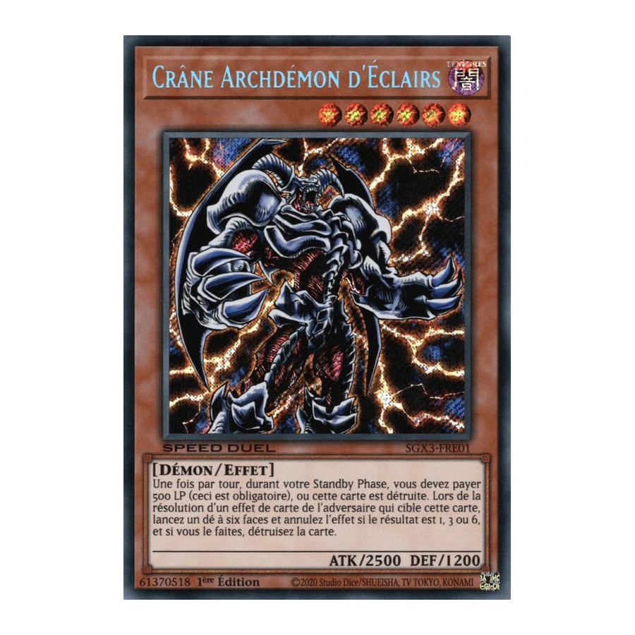 Yu-Gi-Oh TCG SGX3-FRE01 SE Crâne Archdémon d'Éclairs Speed Duel GX : Les Duellistes des Ombres
