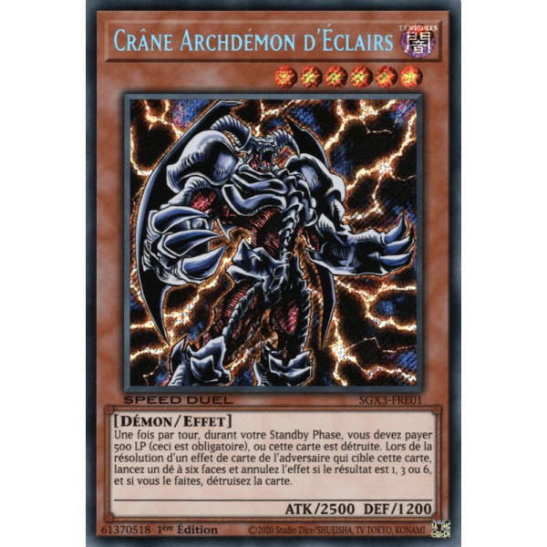 Yu-Gi-Oh TCG SGX3-FRE01 SE Crâne Archdémon d'Éclairs Speed Duel GX : Les Duellistes des Ombres