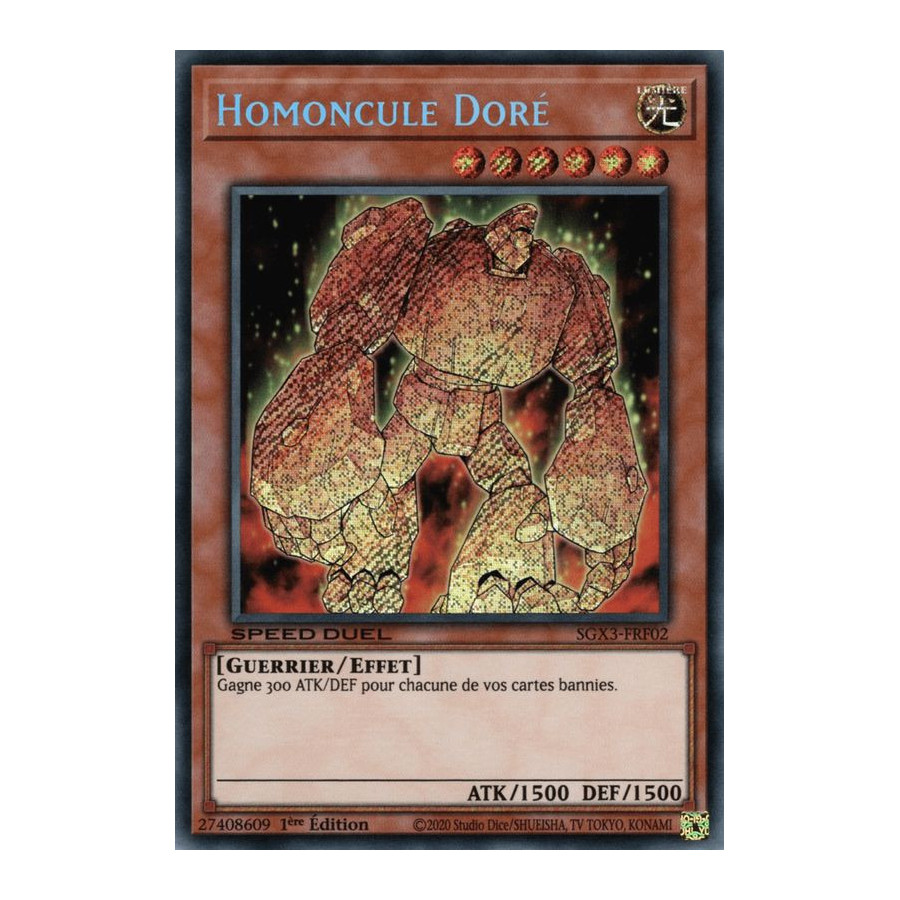 Yu-Gi-Oh TCG SGX3-FRF02 SE Homoncule Doré Speed Duel GX : Les Duellistes des Ombres