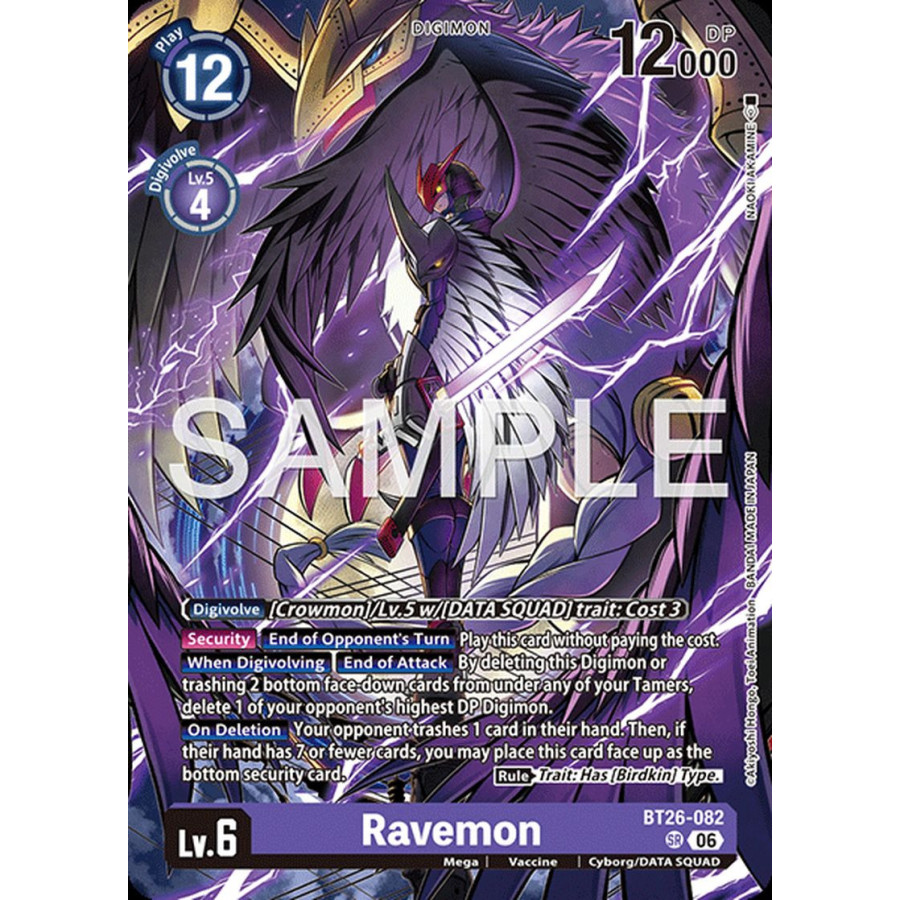 Digimon TCG BT26-082 Ravemon SR TIMELESS BONDS Card Game