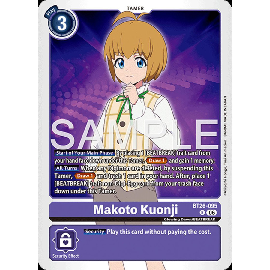 Digimon TCG BT26-095 Makoto Kuonji R TIMELESS BONDS Card Game
