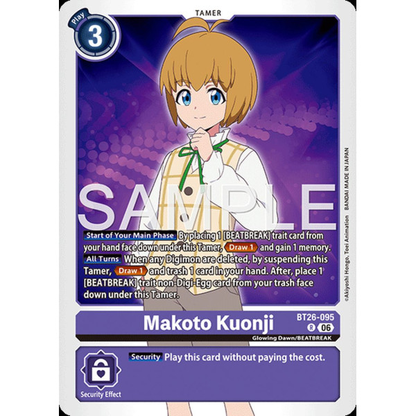 Digimon TCG BT26-095 Makoto Kuonji R TIMELESS BONDS Card Game