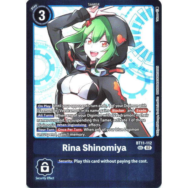 Digimon TCG LM08 BT11-112 Rina Shinomiya SEC/AA Limited Card Pack FINAL CREST Card Game