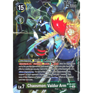 Digimon TCG LM08 BT20-037 Chaosmon: Valdur Arm SR/AA Limited Card Pack FINAL CREST Card Game