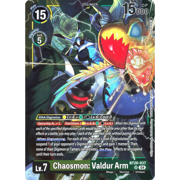 Digimon TCG LM08 BT20-037 Chaosmon: Valdur Arm SR/AA Limited Card Pack FINAL CREST Card Game