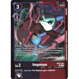 Digimon TCG LM08 BT20-061 Impmon U/AA Limited Card Pack FINAL CREST Card Game