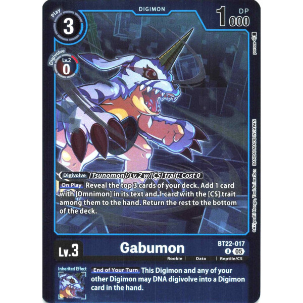 Digimon TCG LM08 BT22-017 Gabumon U/AA Limited Card Pack FINAL CREST Card Game