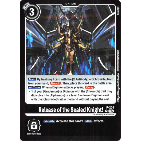 Digimon TCG LM08 P-204 Release of the Sealed Knight! P/AA Limited Card Pack FINAL CREST Card Game