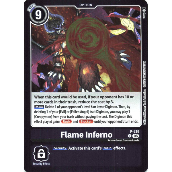 Digimon TCG LM08 P-219 Flame Inferno P/AA Limited Card Pack FINAL CREST Card Game