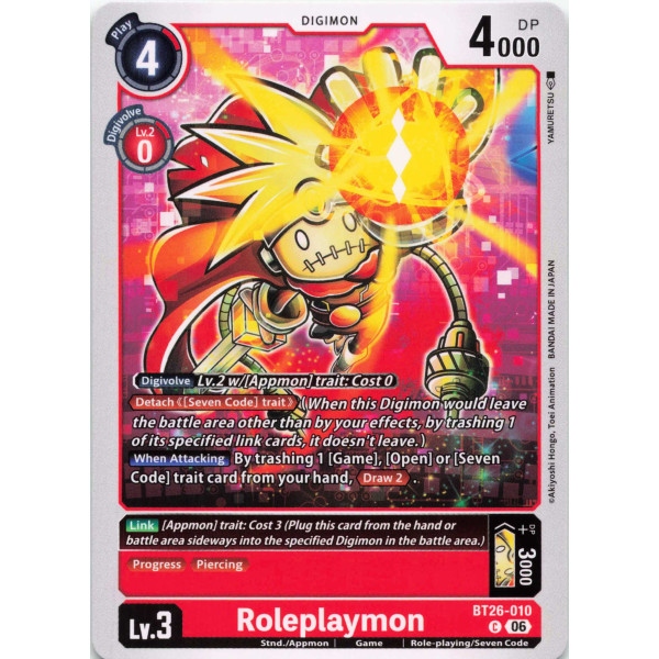 Digimon TCG BT26-010 Roleplaymon C TIMELESS BONDS Card Game