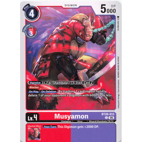 Digimon TCG BT26-013 Musyamon C TIMELESS BONDS Card Game