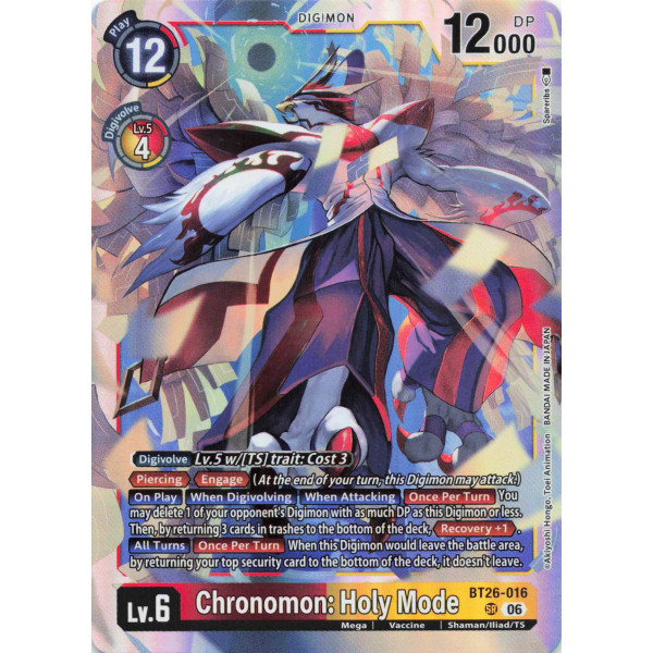 Digimon TCG BT26-016 Chronomon: Holy Mode SR TIMELESS BONDS Card Game