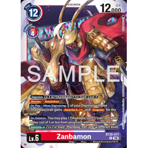 Digimon TCG BT26-017 Zanbamon U TIMELESS BONDS Card Game