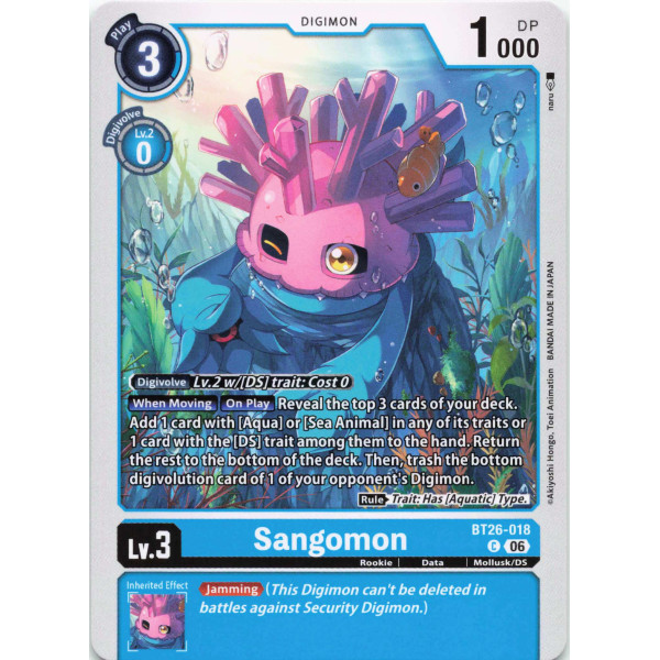 Digimon TCG BT26-018 Sangomon C TIMELESS BONDS Card Game