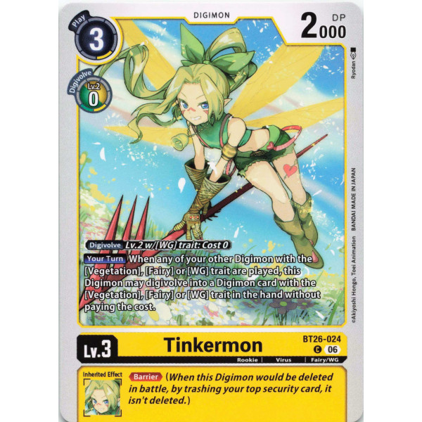 Digimon TCG BT26-024 Tinkermon C TIMELESS BONDS Card Game