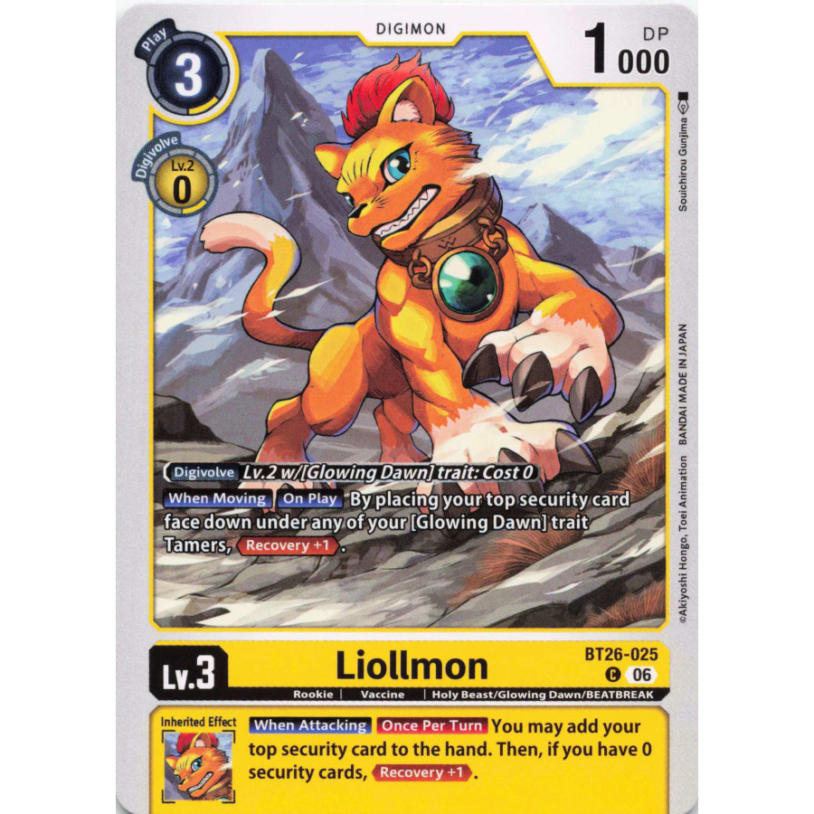 Digimon TCG BT26-025 Liollmon C TIMELESS BONDS Card Game